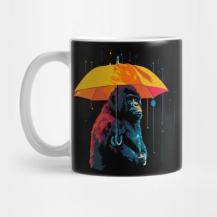 Gorilla Rainy Day With Umbrella Mug